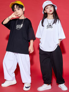 เสื้อผ้าแฟชั่นสตรีทแดนซ์สำหรับเด็กชุดฮิปฮอปเด็กผู้ชายชุดเด็กแนวฮิปฮอปแฟชั่นสุดเท่ชุดเต้นแจ๊สสำหรับการแสดงแบรนด์ยอดนิยมสำหรับเด็กหญิง