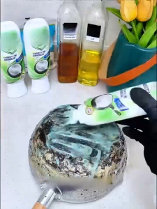 Pot Bottom Black Remover – Effectively Removes Stubborn Burn Kitchen Detergent All Purpose Cleaner