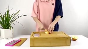Kitchen Utensils Set Bamboo Cutting Board With 4 Drawer Tray and 4 Graters Modern Home Chopping Board Vegetables Fruits Cutter and Slicer Potatoes Fries Cutter Food Storage Box With Lids