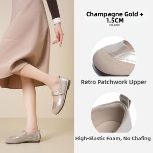 Josiny | Silver Ballet Flats Mary Jane Women