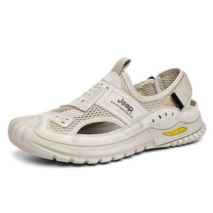 Jeep | Jeep Summer Outdoor Lightweight Breathable Sandals Men Casual Hollow Hiking Shoes Anti-slip Beach Shoes Shock Absorption Wear-resistant