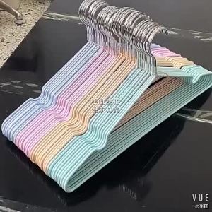 SEA JJT Khung treo quần áo chịu lực cao chống trượt có rãnh dành cho người lớn và trẻ em bền chắc bằng kim loại phủ nhựa