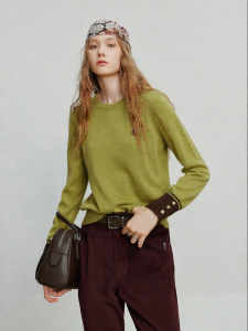 Toyouth | Áo Sweater Len Cổ Tròn Thêu Tim Phong Cách Retro