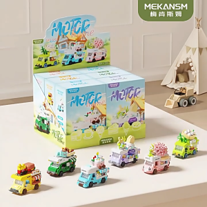 Đồ Chơi Lắp Ráp Xe Tải Van Bán Rong Lắp Ghép Xe Bán Hàng Lưu Động Mô Hình Cửa Hàng Xếp Hình Ô Tô Quà