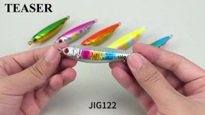 TEASER | TEASER J122 Shore Casting Sea Fishing Iron Plate 60g 80g 100g Luminous UV Fast Sinking Boat Fishing Lure Iron Plate Lure