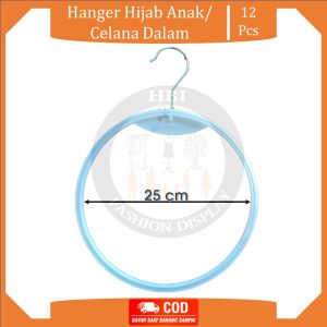 Hanger CD Bulat Lingkaran dan Hijab Khimar Bergo isi 12 Pcs