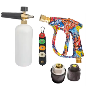 Wash Gun Powerful Cleaning Easy Car Care 3000 PSI Max Pressure Trendy Graffiti Design 5 Spray Nozzle Set