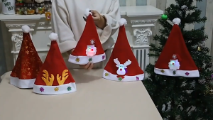 12 Pcs. Classic Santa Claus Christmas Hats/appliqué socks