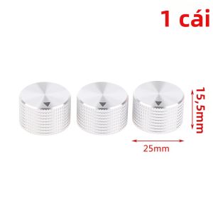 1PC Bạc Nhôm Chiết Áp Nắp Núm Lỗ 6mm 25mm X 15mm Nắp Điều Chỉnh Âm Lượng Cho Điện Tử
