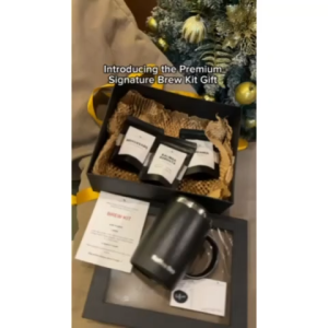 Premium Signature Brew Kit Gift Set | 500mL Mug 30g Coffee Creamer & Muscovado
