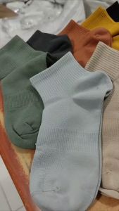 AS919 Kaos kaki kerja jalan olahraga pendek atas mata kaki polos warna warni bahan katun 95 % Premium lembut pria wanita Men ankle socks