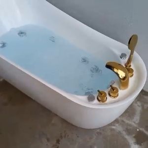 Bồn tắm cá heo ( loại bồn gắn sen vòi đồng cổ + sục kép thuỷ lực và khí ) - BT1700CHN-SVĐC-MS