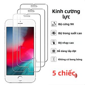 Bộ 5 Miếng Dán Bảo Vệ Màn Hình Kính Cường Lực Cho iPhone 6/6s/7/8/Plus/SE 2020/2022 Phim Chống Trầy Xước Độ Nét Cao AR Chống Phản Quang