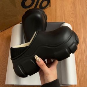 Ultra Soft Thick Bottom Cotton Slippers Womens Fall New Style Outdoor Home Anti-Slip Fur Shoes Warm round Toe Slip-On