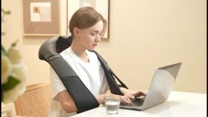 Hnann Wired/Wireless Neck and Shoulder Massager 3D Shiatsu Deep Tissue Kneading Massage Pillow for Back Leg Body Muscle Soreness Relief Home Office and Car Use
