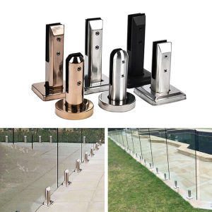160mm Heavy Duty Floor Glass Clip Stainless Steel Fence Pool Bracket 304 Stainless Fixing Clip (With Cover Screws)