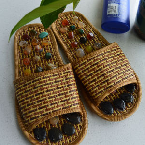 Dép Đi Trong Nhà Anti-slip Gỗ Đá Massage Đế EVA Dáng Mỏng Đế Mềm Thoáng Khí Trung Quốc Đại Lục Dép Đi Trong Nhà Mùa Hè Cho Cặp Đôi