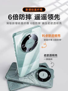Huawei Mate60Pro New Model Magnetic Absorption Transparent Silicone Phone Case Anti-Fall Full Cover Wireless Charging Compatible