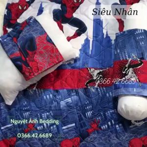 (Siêu Sale Giá Tốt) 💗 Trọn Bộ Chăn Gối Cho Bé 5 món mẫu Siêu nhân | set mền kèm gối trẻ mầm non có chọn mẫu