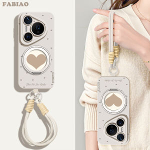 New Fabio Huawei Pura80ultra Phone Case Simple Love Heart 360 Stand P70Pro Fashion Crossbody P80 Full Cover Silicone P70 Anti-fall Wear-resistant P80Pro+
