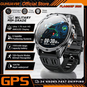 GUHUAVMI | Đồng Hồ Thông Minh Thể Thao Bơi Lội Ngoài Trời GPS Nam 2026 Màn Hình AMOLED Chống Nước 10ATM Gọi Bluetooth Pin 1000mAh Thiết Bị Theo Dõi Thể Dục Bền Bỉ