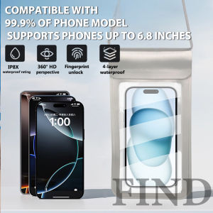 FIND Waterproof Phone Case Pouch Universal Underwater Phone Bag Touchscreen Swimming rainProof Diving