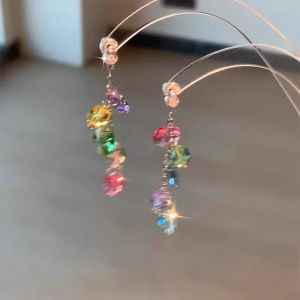 Colorful Candy Tassel Earrings Elegant Minimalist High-End Fashion Luxury Design Alloy/Gold/Silver Plated Ear Jewelry