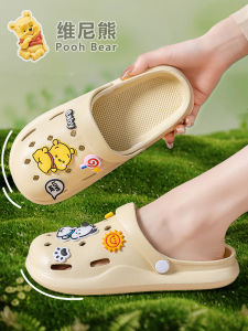 รองเท้าแตะ EVA ส้นหนาสำหรับใส่ในบ้านและกลางแจ้งสำหรับผู้หญิงในช่วงฤดูร้อนปี 2024 รองเท้าแตะแบบสวมหัวลายการ์ตูนสุดน่ารักสำหรับผู้หญิง