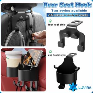 LoviRa Multifunctional Car Cup Holder Seat Back Bag Hanging Hook Rear Seat Phone Support Stand Storage Hanger
