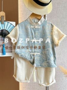 New Chinese Style Baby Boy Summer Outfit Cute Hanfu Clothing Set Baby Clothes Trendy Traditional Chinese Style Childrens Wear