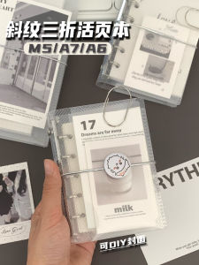 Portable Mini Three-Fold Transparent PP Notebook Cover for Photos Stickers Post-Its M5A7A6 Loose-Leaf Refillable Journal Notebook