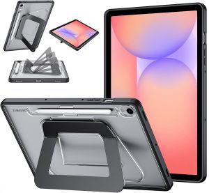 Multi-Angle Ultra Stable Dual Metal StandSlim Black Translucent Hard Back Shockproof Protective Case for Samsung Galaxy Tab A11+ Plus 11 2025/A9+ Plus 11 2023Tab S11 CaseTab S10 Lite /S10 FE/S9 FE/S9 Case
