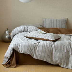 Bộ Đồ Chăn Ga Gối Bằng Vải Voan 2 Lớp Cotton 100%