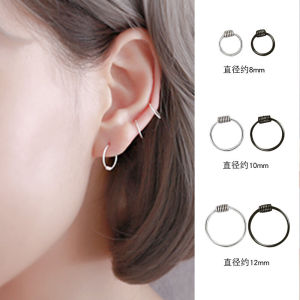 Bông Tai Vòng Tròn Mini Bạc Nữ Thời Trang Hàn Quốc Cá Tính S925 Bông Tai Vòng Bạc Nguyên Chất Vòng Tròn Tai Vòng Tròn Cổ Tay Áo Nhẫn Bạc