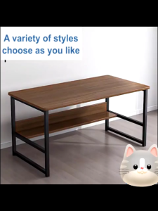 [HOT] โต๊ะทำงาน 80/100/120CM โต๊ะทำงานไม้  โต๊ะทำงานสองชั้น มั่นคงและไม่สั่นคลอน ติดตั้งง่าย สไตล์มินิมอล ไม้โต๊ะทำงานถูกๆ