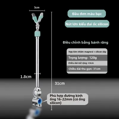 HONGRI | Giá đỡ cần câu bằng hợp kim nhôm khớp góc tháo lắp nhanh gắn sau đa năng