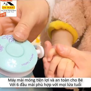 Máy Mài Móng Tay Đa Năng Dùng Pin Với 6 Đầu Dũa An Toàn Cho Bé Dễ Dàng Sử Dụng Tặng Kèm Pin