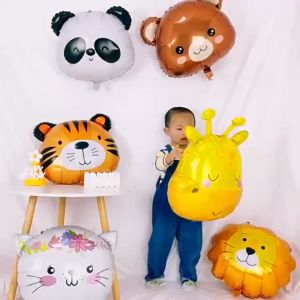 1Pcs 18inch Woodland Cute Animal Balloons Animal Head Aluminum Foil Balloon Happy Birthday Party
