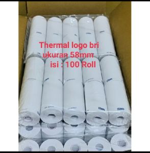 100 Roll Kertas thermal edc BRI Link ukuran 58x31mm full  Untuk mesin edc ukuran 58mm