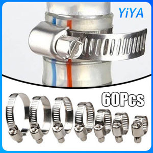 60 PCS Stainless Steel Thick Tube Clamp Oil Pipe Rack Set