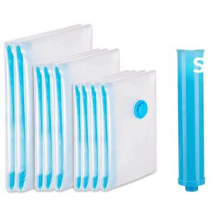 เครื่องซีลสูญญากาศแบบปั๊มถุงดูดฝุ่นขนาดเล็กประหยัดพื้นที่สำหรับที่เก็บอาหารเสื้อผ้า