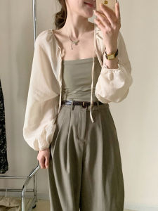 Fashionable All-Match Lace-up Sun Protection Clothing Womens Summer Dress Outerwear Shawl Short Cardigan Coat Thin Blouse Waistcoat