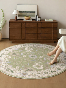 SAIBOSI | Nostalgic Tussocks Glue-Free Round Scratch-Resistant Indoor Rug