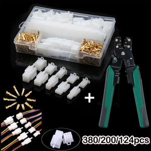 ขั้วต่อสายไฟ รถ 124/200/380pcs หัวขั้วเชื่อมต่ออัตโนมัติ ขั้วเสียบสายไฟ ปลั๊กหางปลา ขั้วต่อปลั๊กรถยนต์ 2/3/4/6/9 ปลั๊กช่องพลาสติก ปลั๊กขั้วต่อสายไฟ หัวขั้วสำหรับรถจักรยานยนต์รถยนต์ไฟฟ้าขนาด2.8Mm ชุดปลั๊กเทอร์มินัล ชายหญิง ขั้วต่อสายไฟรถยนต์