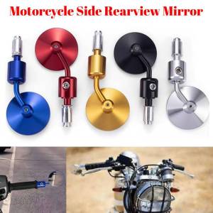 Motorcycle Mirrors CNC Aluminum Universal Handlebar End 7/8" Rear View Mirror For Honda Street Bike Scooter E-bike Side Mirror