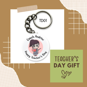 Teachers Day Gift Key-Chain Key-Ring Round 58mm Personalize Print with name