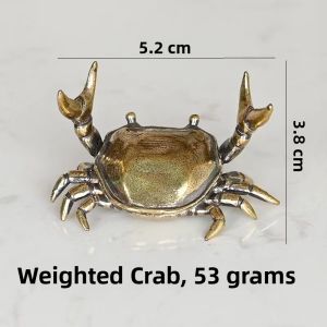 Pure Brass Crab Home Decorations Living Room Office Tea Table Copper Crafts Horizontal Wealth General Figurine Tea Pet Decor