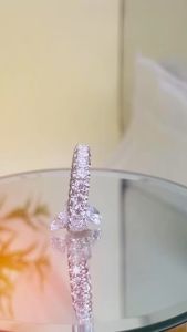 Nhẫn bạc xi bạch kim đính full kim cương nhân tạo Moissanite D/FL màu trắng 58 giác cắt 2li5 - 2li7 Nhẫn nữ bạc mạ vàng trắng đeo ngón trỏ nhẫn ngón cái đều đẹp - KIM LỘC PHÁT NFM
