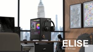 for AZZA Micro ATX Mid Tower Case Tempered Glass ELISE 140 with ARGB Control Board – Black