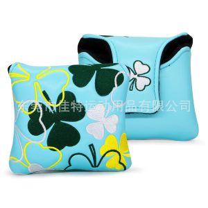 Golf Club Headcovers Lucky Clover White Premium Leather Head Covers Set Golf Club Headcovers for Driver Fairway